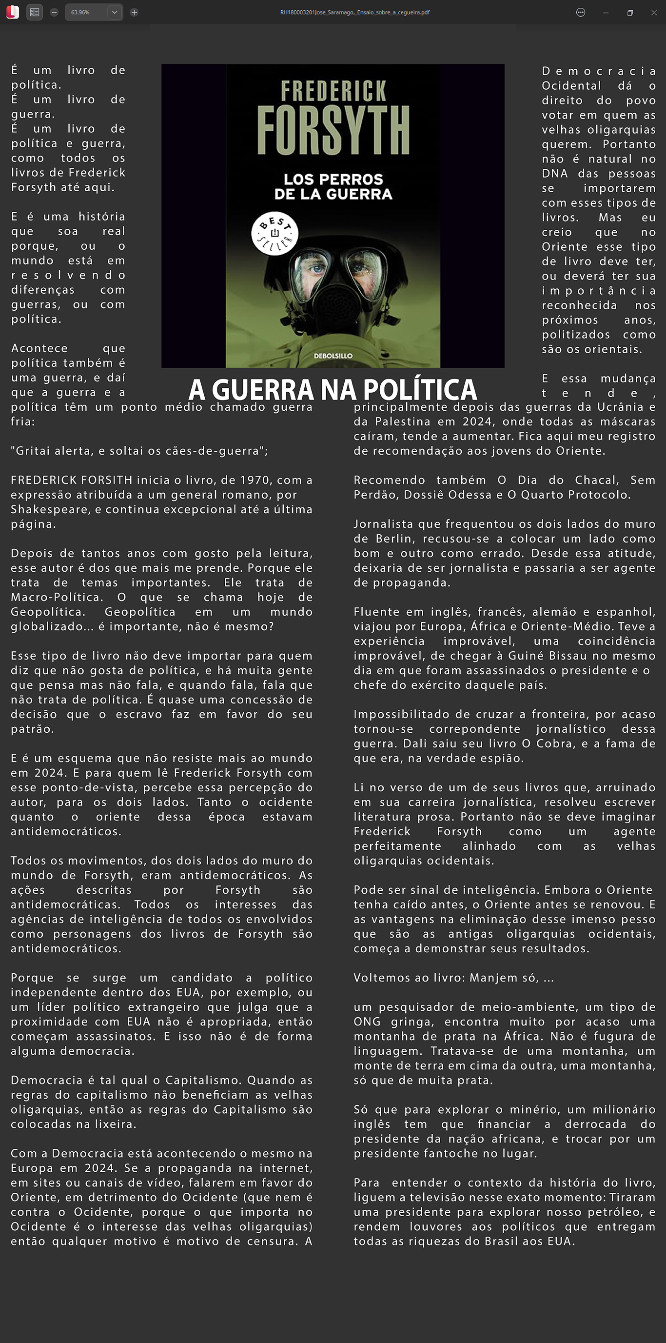 PERROS DE GUIERRA, FREDERICK FORSYTH